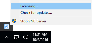 vnc server is not licensed correctly in spanish