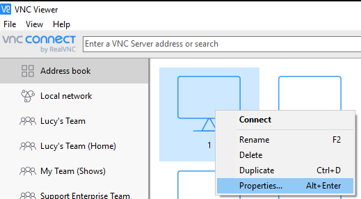 Organizing VNC Viewer connections – RealVNC Help Center