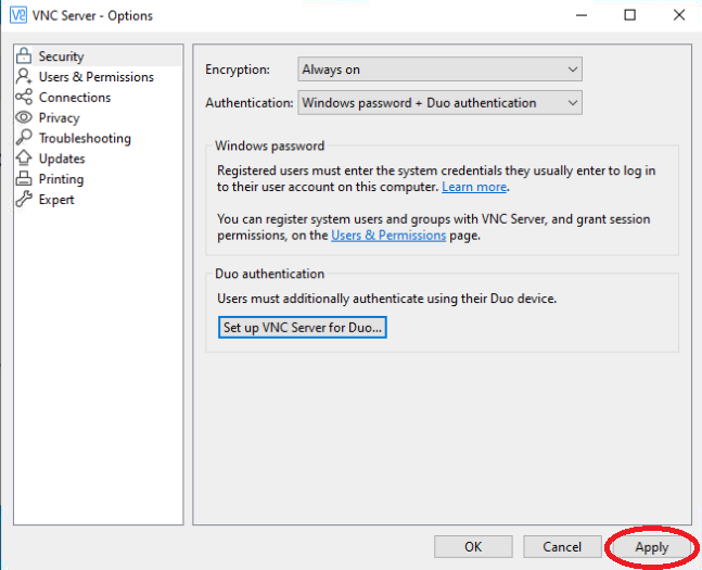 How do I use Duo to enable 2FA for connections to RealVNC Server ...